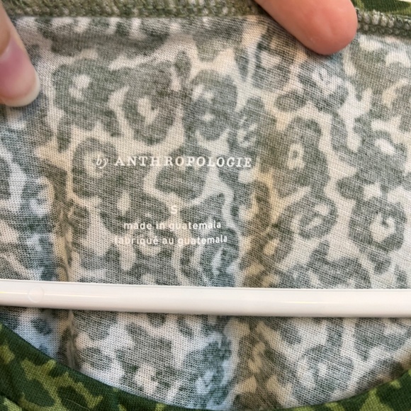 Anthropologie Green Print Crop Top - Picture 5 of 5